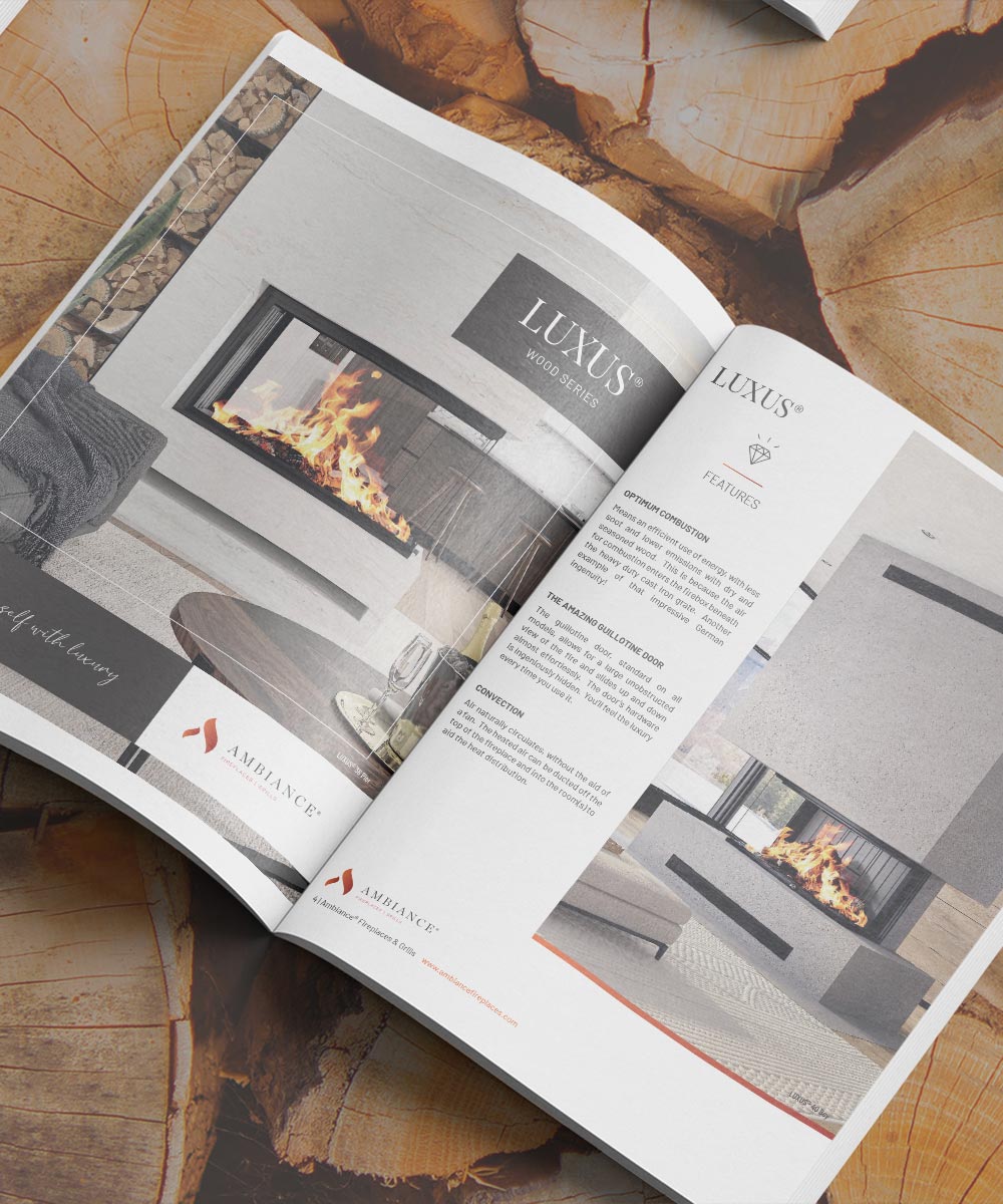 High quality Ambiance® fireplace product catalogs and brochures