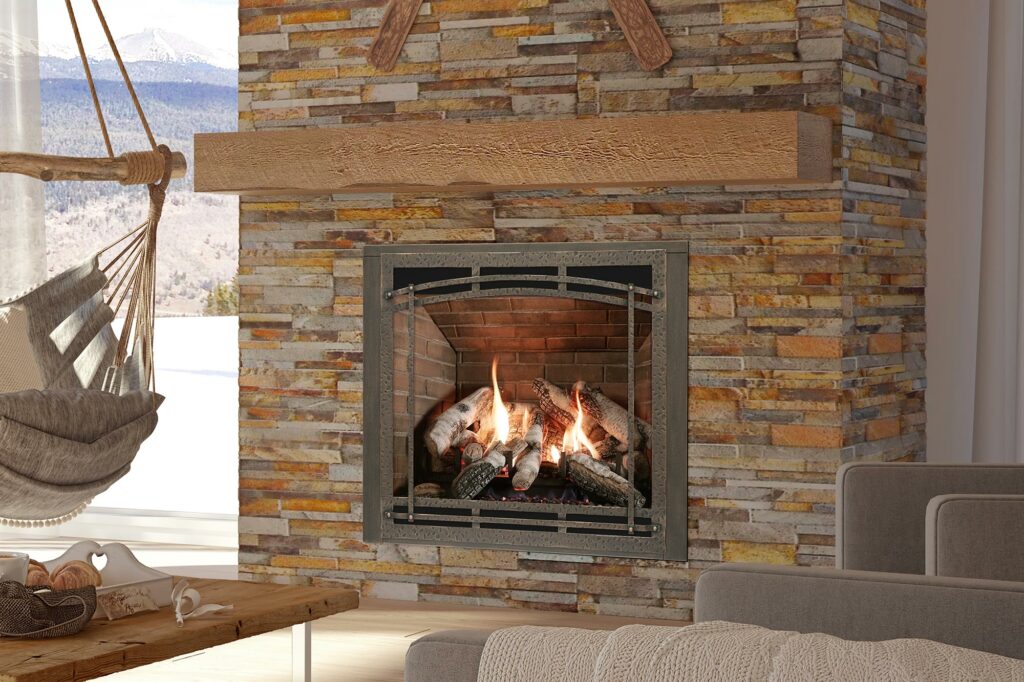 Rough Sawn Beam Non-combustible Fireplace Mantel - Ambiance®