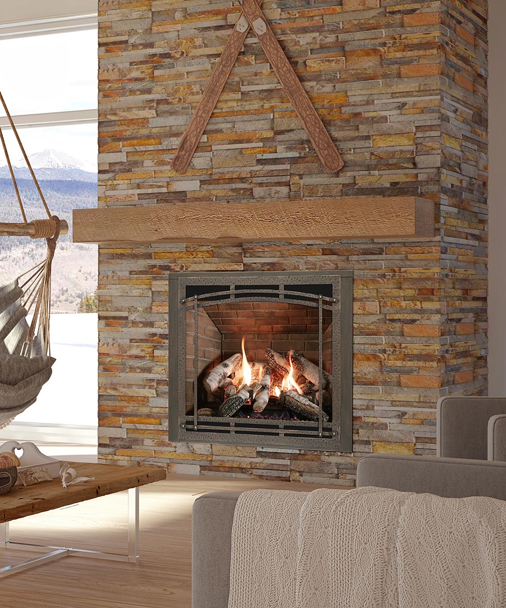 Fireplace Mantel Shelves and Natural Stones - Ambiance®